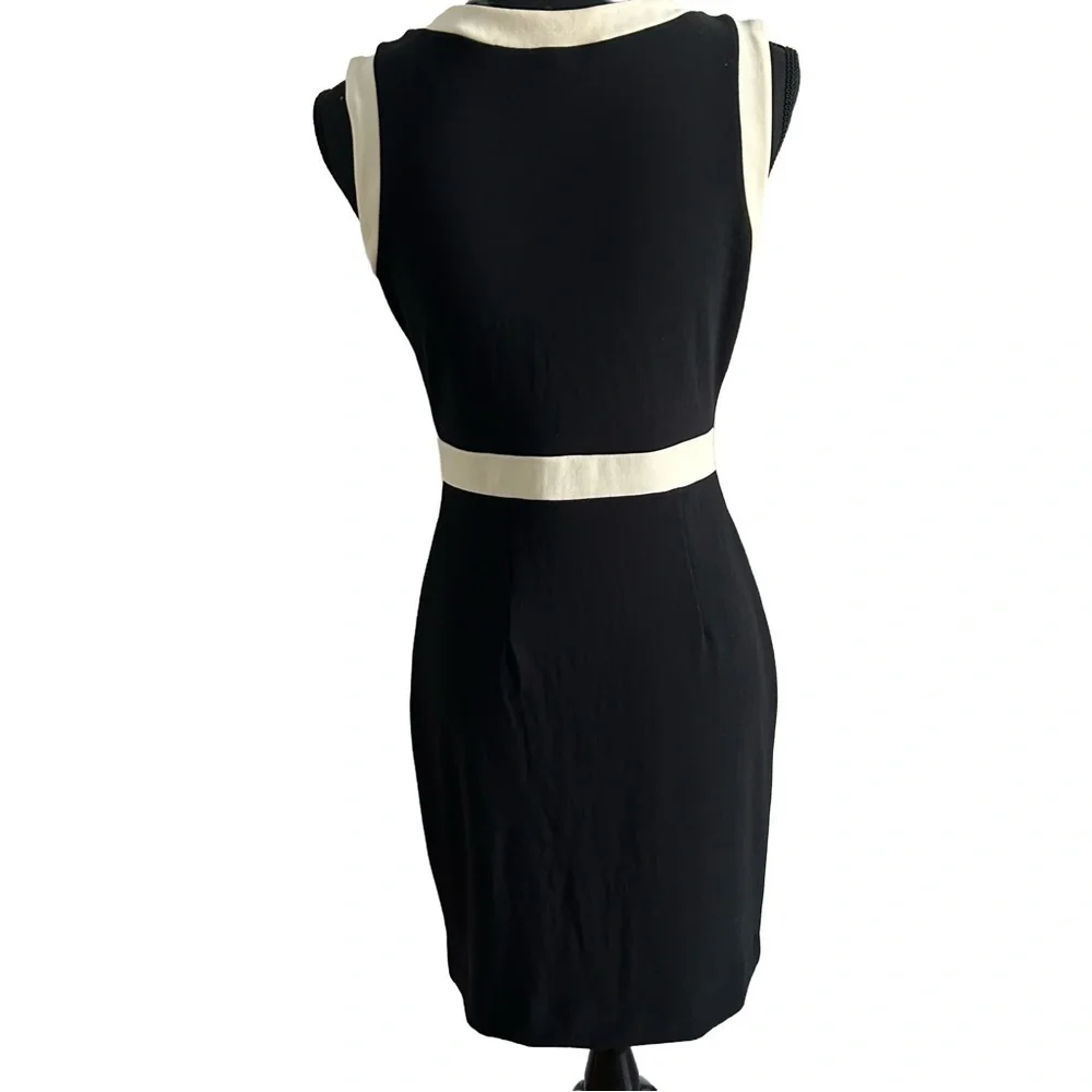 Boston Proper Elegant Black and White Sleeveless Dress. Size 8 (small)